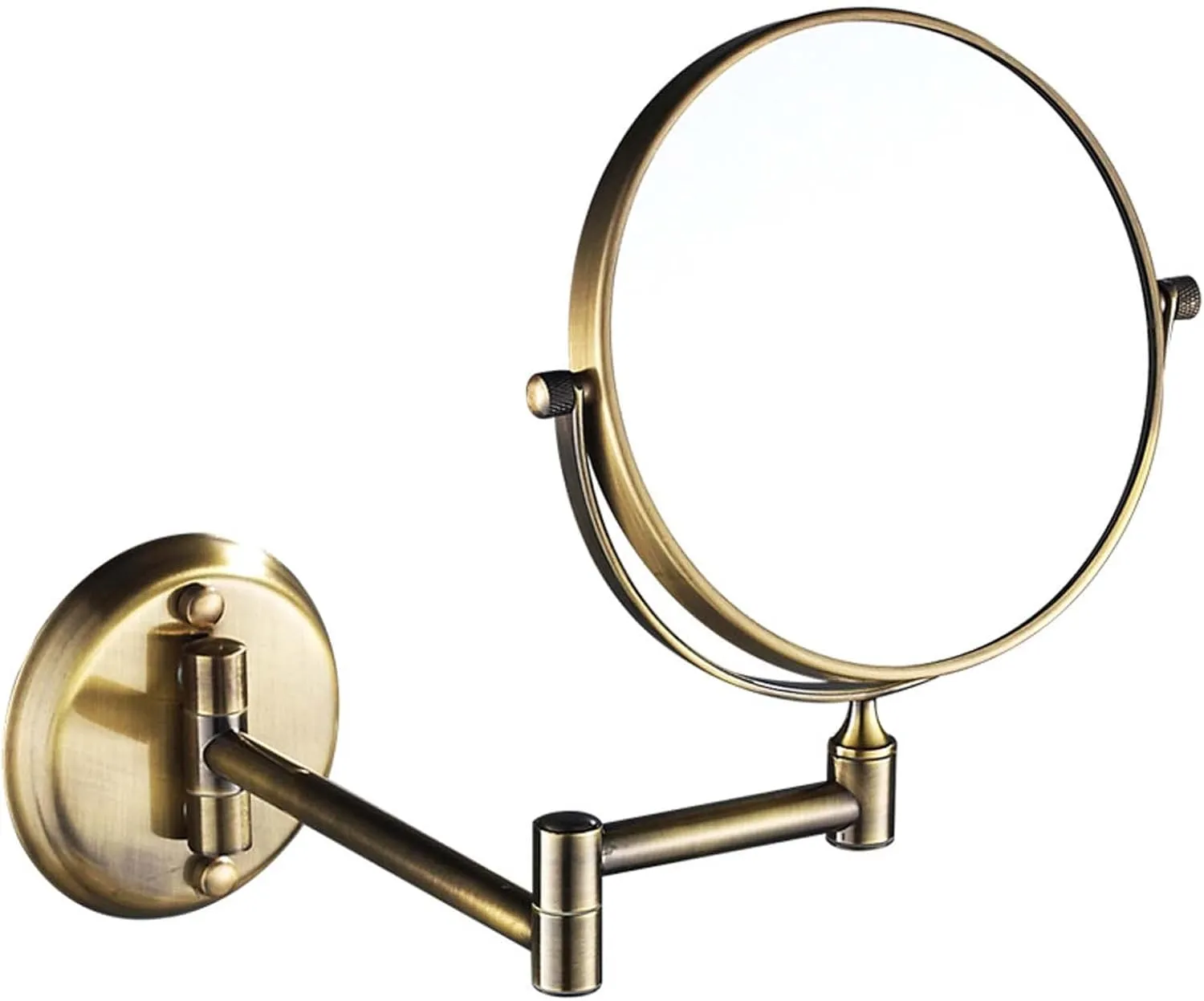 Two-Sided Swivel Extendable Makeup Mirror, Wall Mounted Makeup Mirror, 360° rotatable mirror, 3X/5X/7X/10X Magnifying Vanity Mirror, Gifts for handsome men and women, For makeup and facials.-D||5X