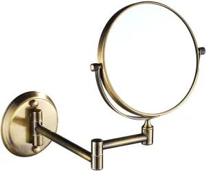 Two-Sided Swivel Extendable Makeup Mirror, Wall Mounted Makeup Mirror, 360° rotatable mirror, 3X/5X/7X/10X Magnifying Vanity Mirror, Gifts for handsome men and women, For makeup and facials.-D||5X