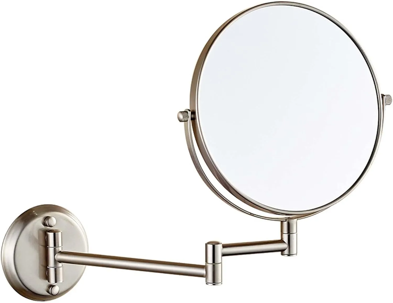 Two-Sided Swivel Extendable Makeup Mirror, Wall Mounted Makeup Mirror, 360° rotatable mirror, 3X/5X/7X/10X Magnifying Vanity Mirror, Gifts for handsome men and women, For makeup and facials.-E||7X