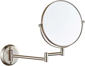 Two-Sided Swivel Extendable Makeup Mirror, Wall Mounted Makeup Mirror, 360° rotatable mirror, 3X/5X/7X/10X Magnifying Vanity Mirror, Gifts for handsome men and women, For makeup and facials.-E||7X