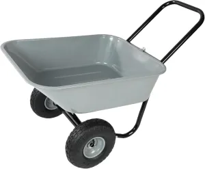 Two-Wheeled Garden Cart for Gardening, 35L Capacity, Durable with Pneumatic Wheels, Gray