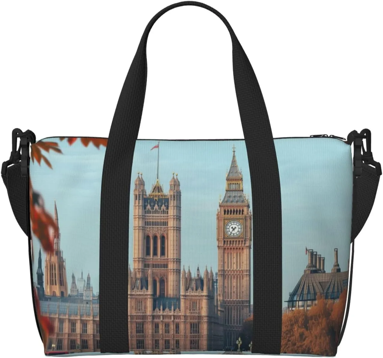uk Bridge print Travel Duffel Bag, Sports Tote Gym Bag, Swim Pool Bag Large Shoulder Tote Bag for Beach Weekender