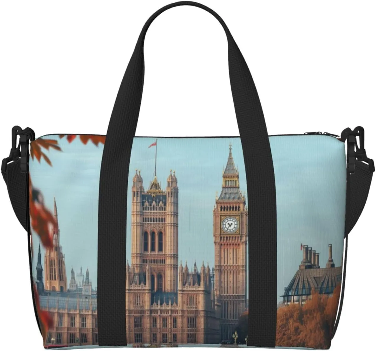 uk Bridge print Travel Duffel Bag, Sports Tote Gym Bag, Swim Pool Bag Large Shoulder Tote Bag for Beach Weekender