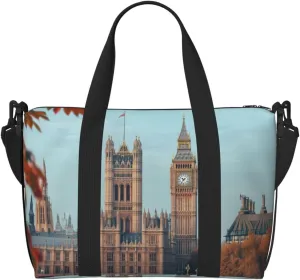 uk Bridge print Travel Duffel Bag, Sports Tote Gym Bag, Swim Pool Bag Large Shoulder Tote Bag for Beach Weekender