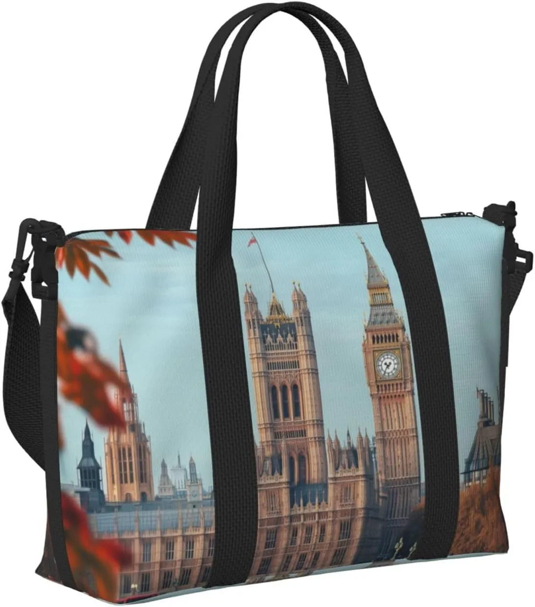uk Bridge print Travel Duffel Bag, Sports Tote Gym Bag, Swim Pool Bag Large Shoulder Tote Bag for Beach Weekender