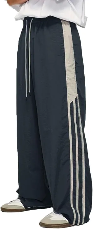 Unisex Y2k Parachute Pants Vintage Baggy Pants Track Pants Y2k Elasitc Waist Relaxed Track Pant for Men and Woman