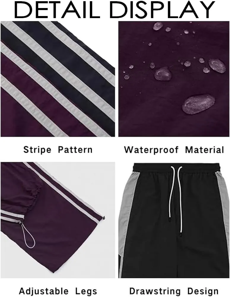 Unisex Y2k Parachute Pants Vintage Baggy Pants Track Pants Y2k Elasitc Waist Relaxed Track Pant for Men and Woman