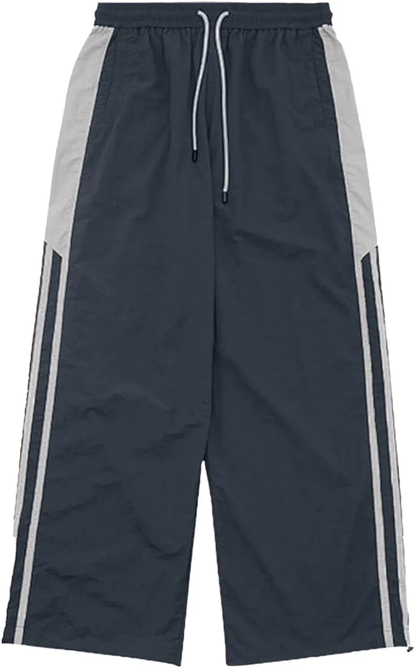 Unisex Y2k Parachute Pants Vintage Baggy Pants Track Pants Y2k Elasitc Waist Relaxed Track Pant for Men and Woman