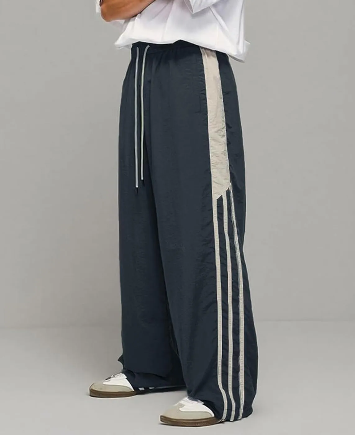 Unisex Y2k Parachute Pants Vintage Baggy Pants Track Pants Y2k Elasitc Waist Relaxed Track Pant for Men and Woman