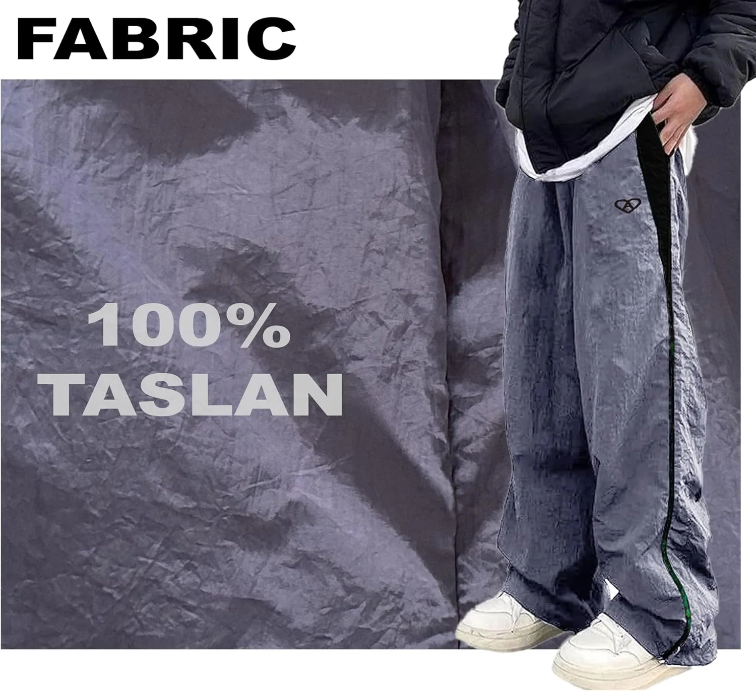 Unisex Y2k Sweatpants Vintage Baggy Pants Hip Hop Track Pants Y2k Parachute Pants for Men and Woman