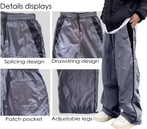 Unisex Y2k Sweatpants Vintage Baggy Pants Hip Hop Track Pants Y2k Parachute Pants for Men and Woman