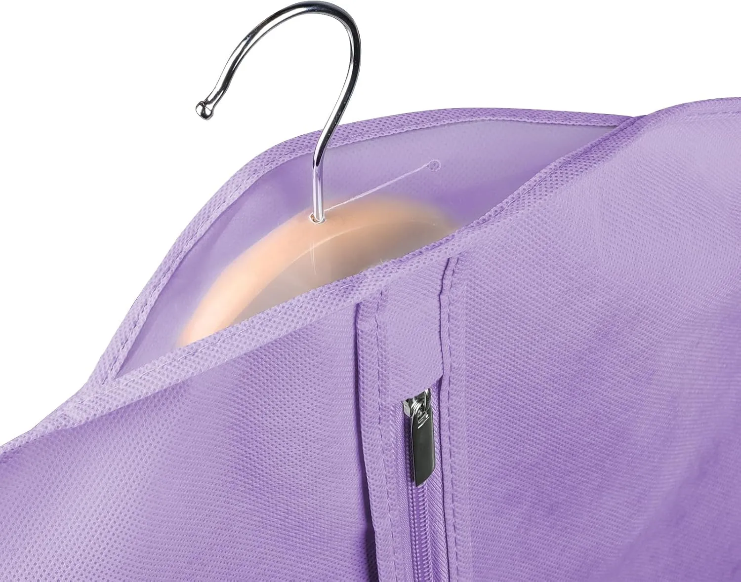Univivi Garment Bag for Hanging Clothes, 40" Suit Bag for Storage, Short Dresses Garment Bag for Woman, Suit Bags with Clear Window and ID Card Holder for T-shirt, Coat, Jacket - Purple Set of 5