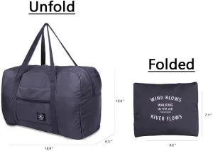 Unova Travel Duffel Bag Light Foldable Nylon Water Resistant Gym Bag Tote Hook onto Luggage