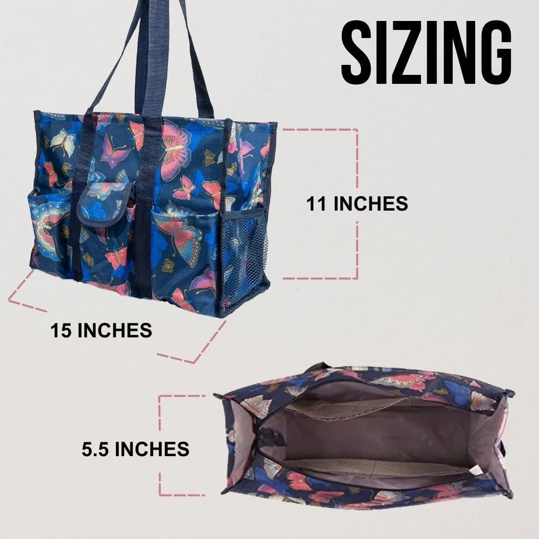Utility Tote Bag with Zipper Top - Large Multipurpose Tote Organizer Bag