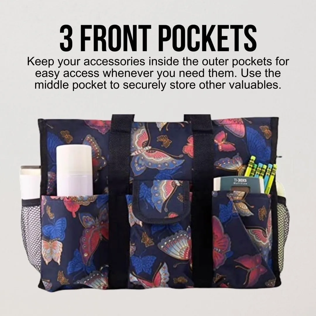Utility Tote Bag with Zipper Top - Large Multipurpose Tote Organizer Bag