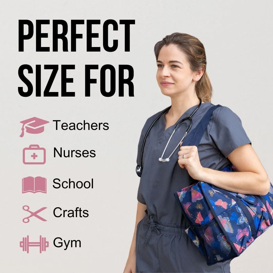 Utility Tote Bag with Zipper Top - Large Multipurpose Tote Organizer Bag