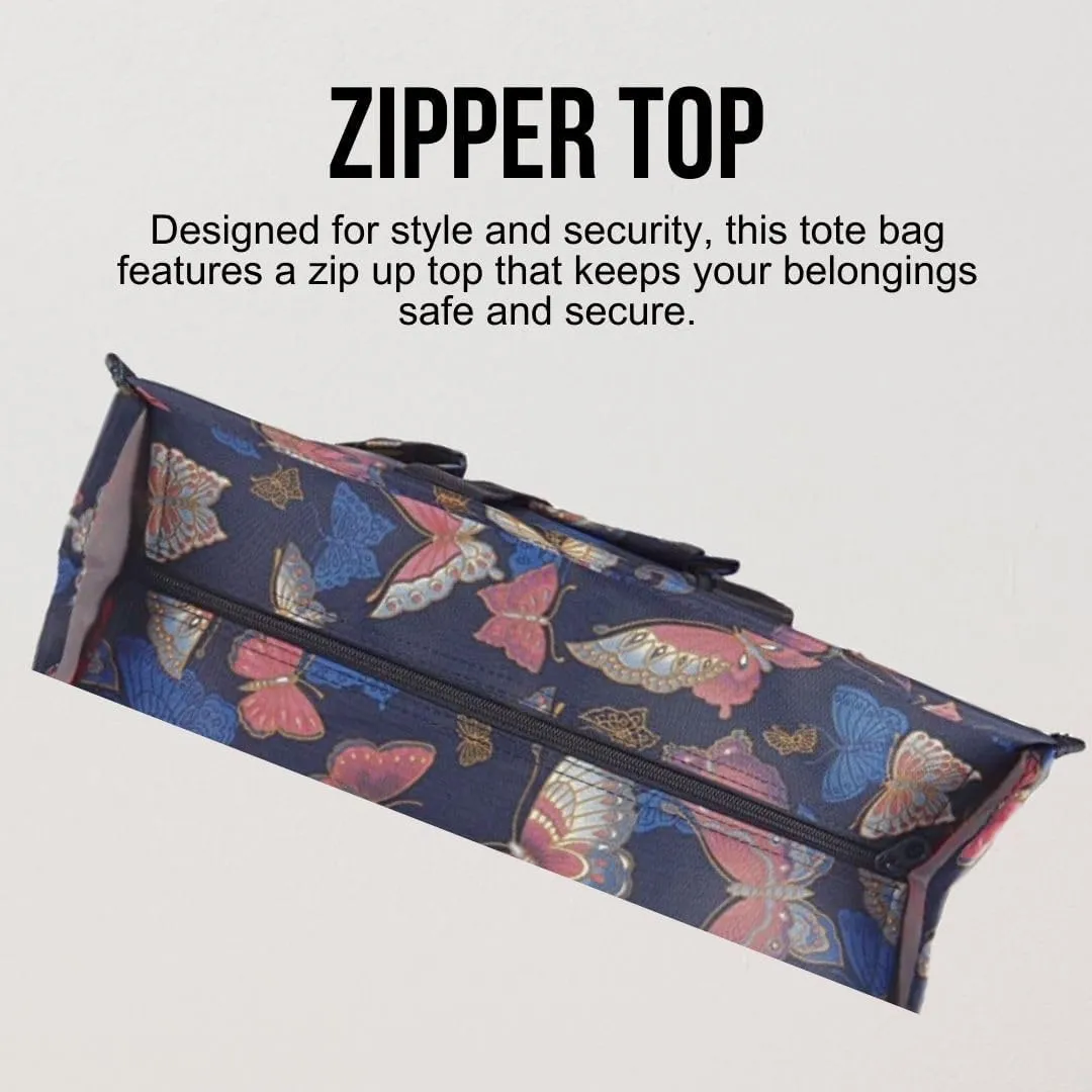Utility Tote Bag with Zipper Top - Large Multipurpose Tote Organizer Bag