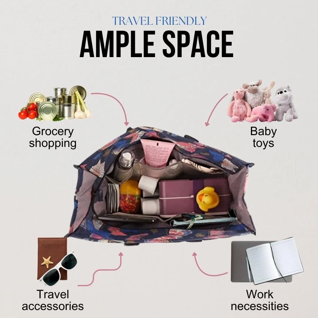 Utility Tote Bag with Zipper Top - Large Multipurpose Tote Organizer Bag