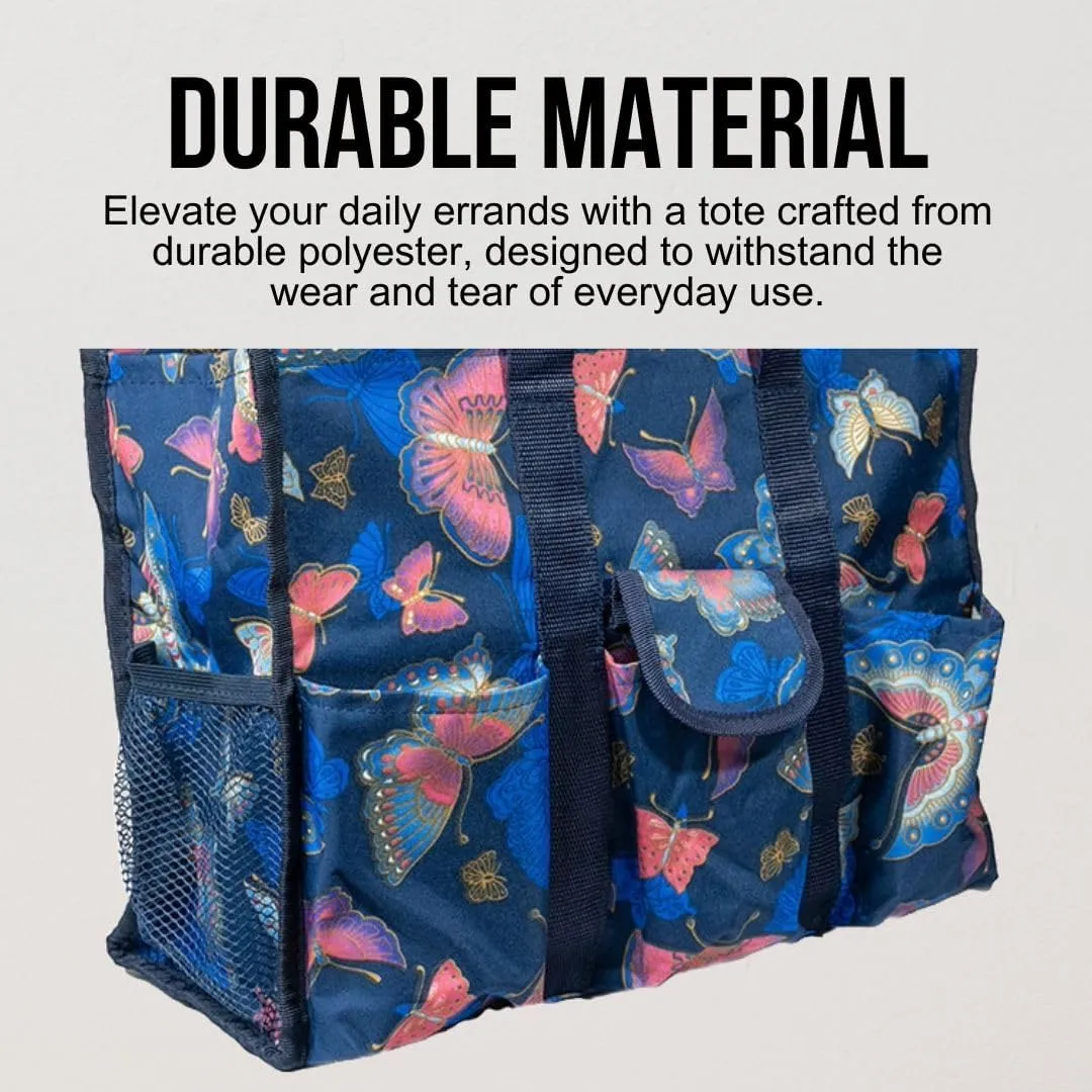 Utility Tote Bag with Zipper Top - Large Multipurpose Tote Organizer Bag