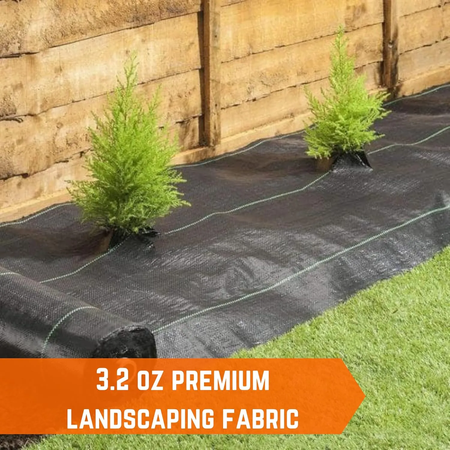 Vapor Barrier Supply - 3.2oz Premium Landscape Fabric Heavy Duty - (15' x 300') - Commercial Grade Landscape Fabric, Woven Landscaping Fabric, Ground Cover for Gardening, Farming, Agriculture