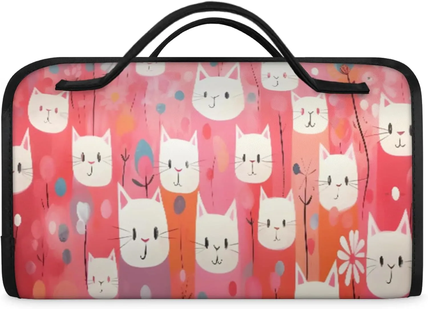 Various Cats Shape Toiletry Bag Water Proof Travel Makeup Case Large Capacity 4 in 1 Foldable Cosmetics Storage for Women Men Removable Zipper Clear PVC Pockets