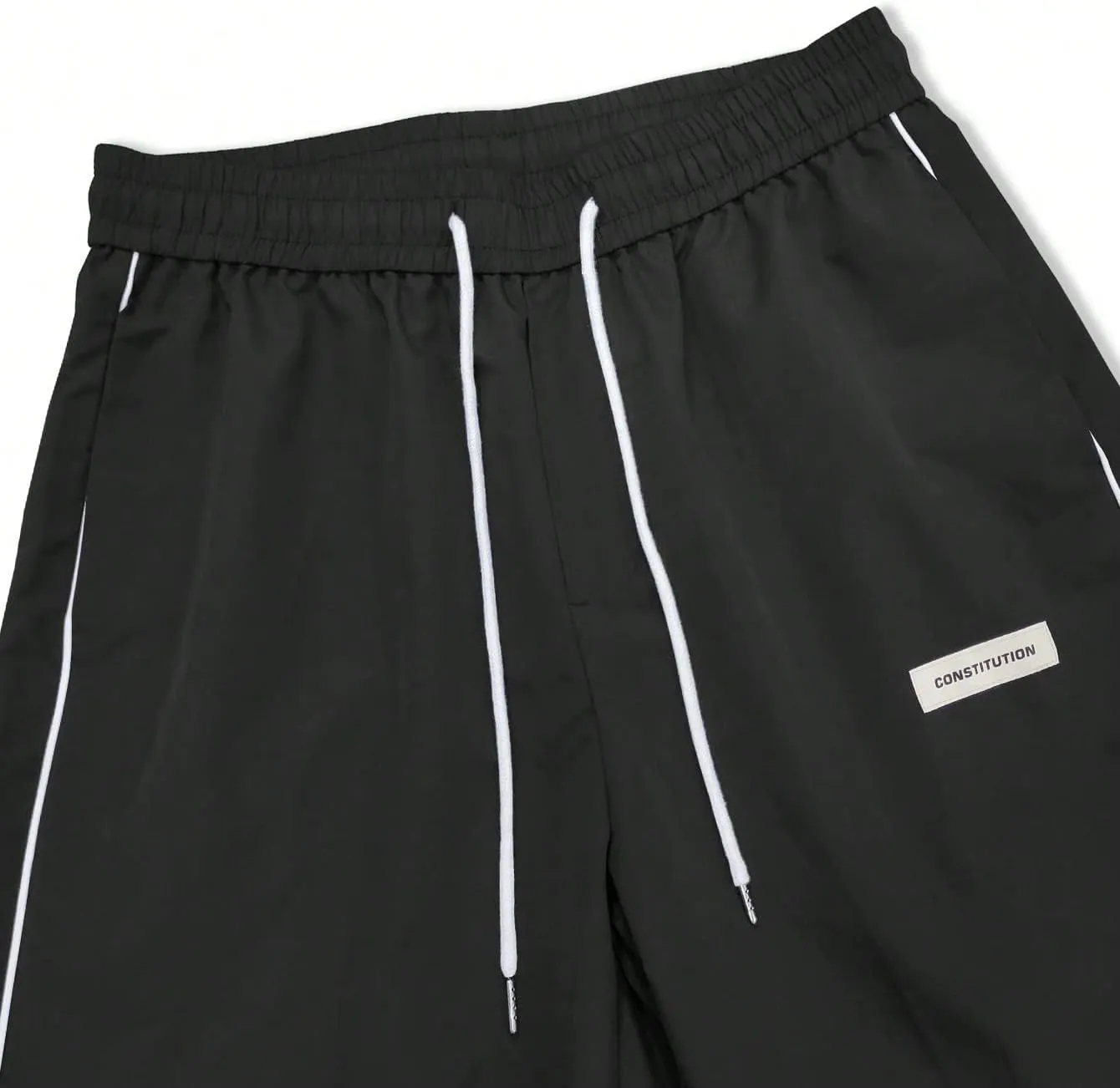 Verdusa Men's Track Pants Straight Leg Acitve Streetwear Elastic Waist Parachute Pants with Pockets