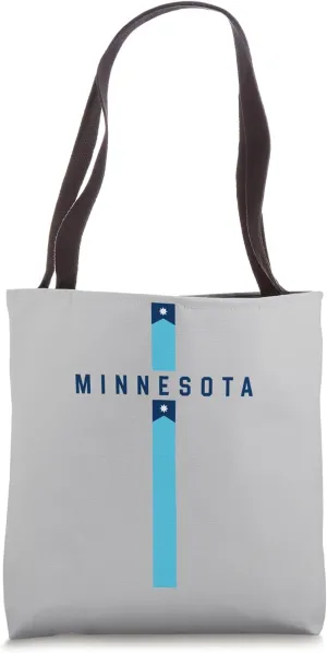 Vertical Minnesota Flag, “MINNESOTA” in capital letters Tote Bag