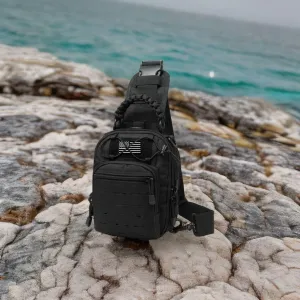 Vincent King Tactical Sling Bag, Tactical Bags for Men, Tool Backpack,Tactical Shoulder Bag,Chest Bag,EDC Pouch with US Patch(black)