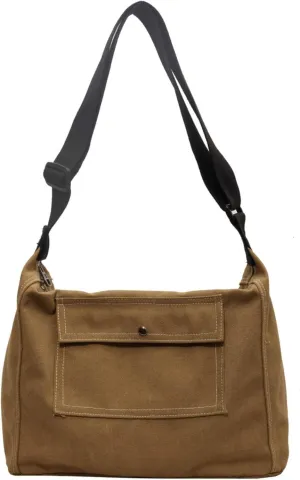 Vintage Canvas Messenger Bag for Women, Hippie Crossbody Hobo Purse with Multiple Pockets