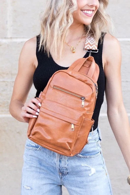 Vintage Modern Simple Nylon  Convertible Backpack Sling