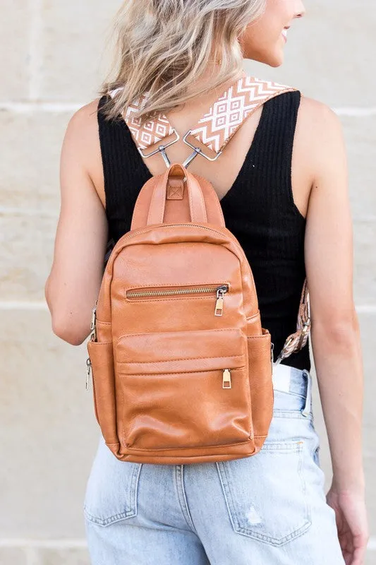 Vintage Modern Simple Nylon  Convertible Backpack Sling
