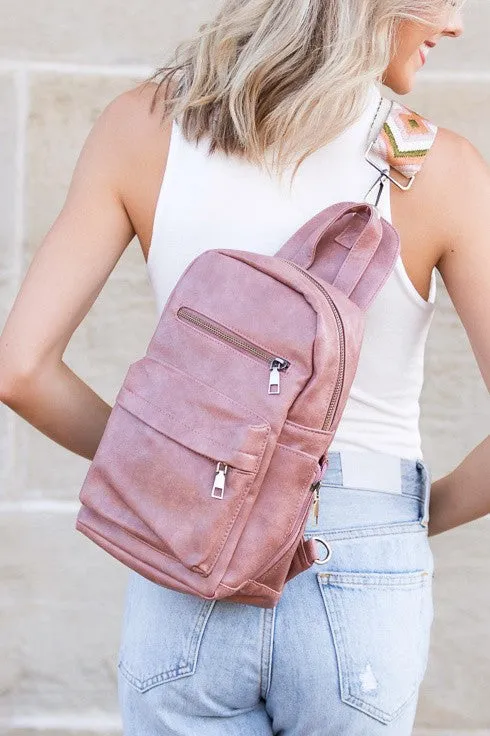 Vintage Modern Simple Nylon  Convertible Backpack Sling