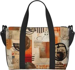 Vintage Newspaper Travel Bag, Retro Magazine Weekender Overnight Bag, Shoulder Travel Duffel Bag Carry On Gym Bag for Women Men