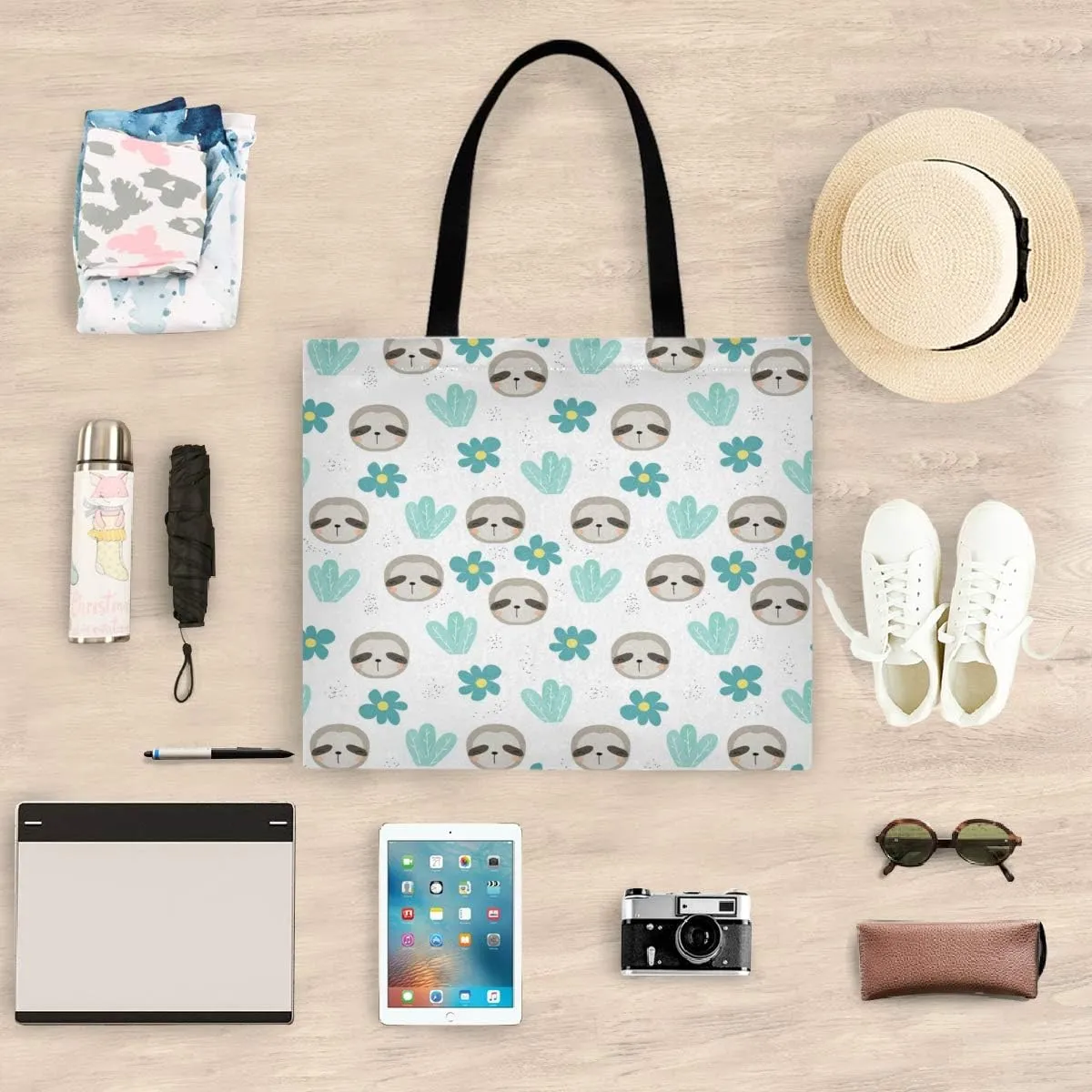 visesunny Large Women Casual Shoulder Bag Handbag Shopping Grocery Canvas Bag