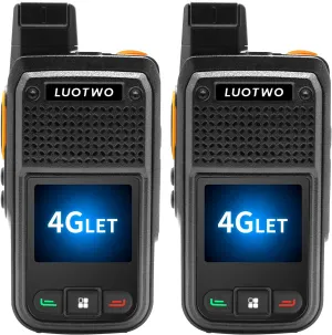 W500 2 Pack Global Walkie Talkie with SIM Card 4G Unlimted Communication Long Range POC Two Way Radios for Adults LTE 8000mAh Intercom 5000KM with GPS Lifetime Use Without Renewal