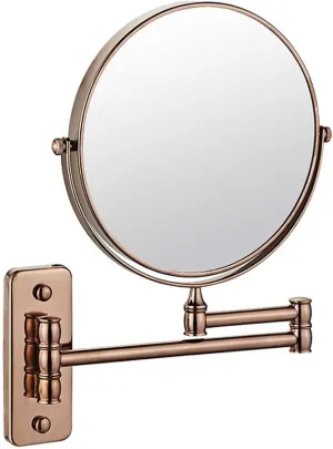 Wall Mounted Makeup Mirror with Magnification, Two-Sided Bathroom Mirror, 3X/5X/7X/10X Magnifying Vanity Mirror, Gifts for Handsome Men and Women, for Makeup and facials.-5X||F