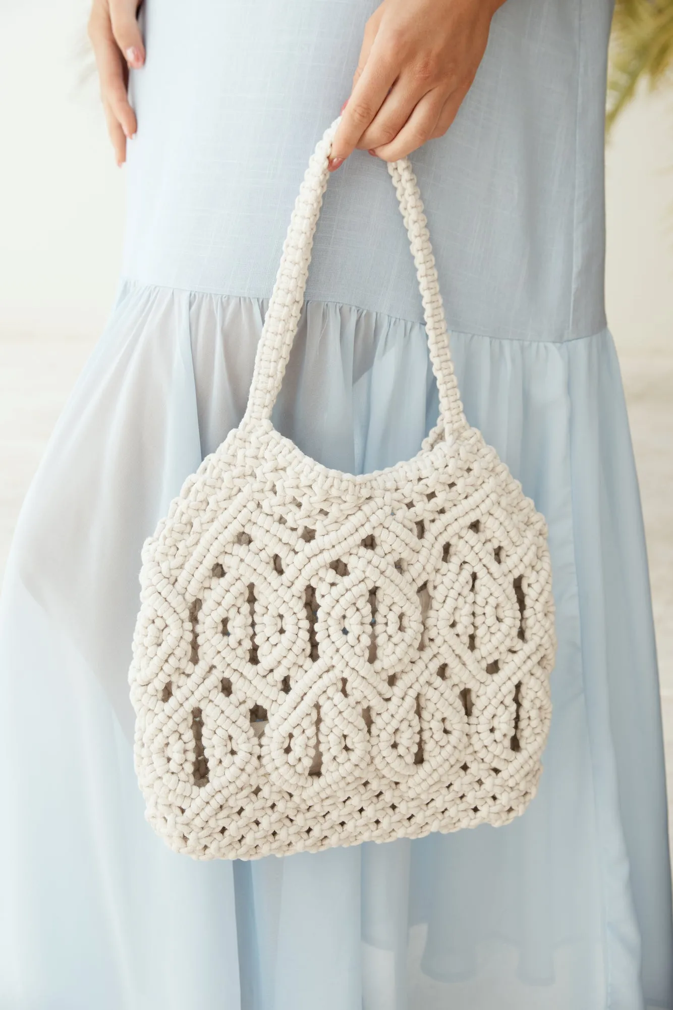 Wanderlust Wonders Knitted bag Natural