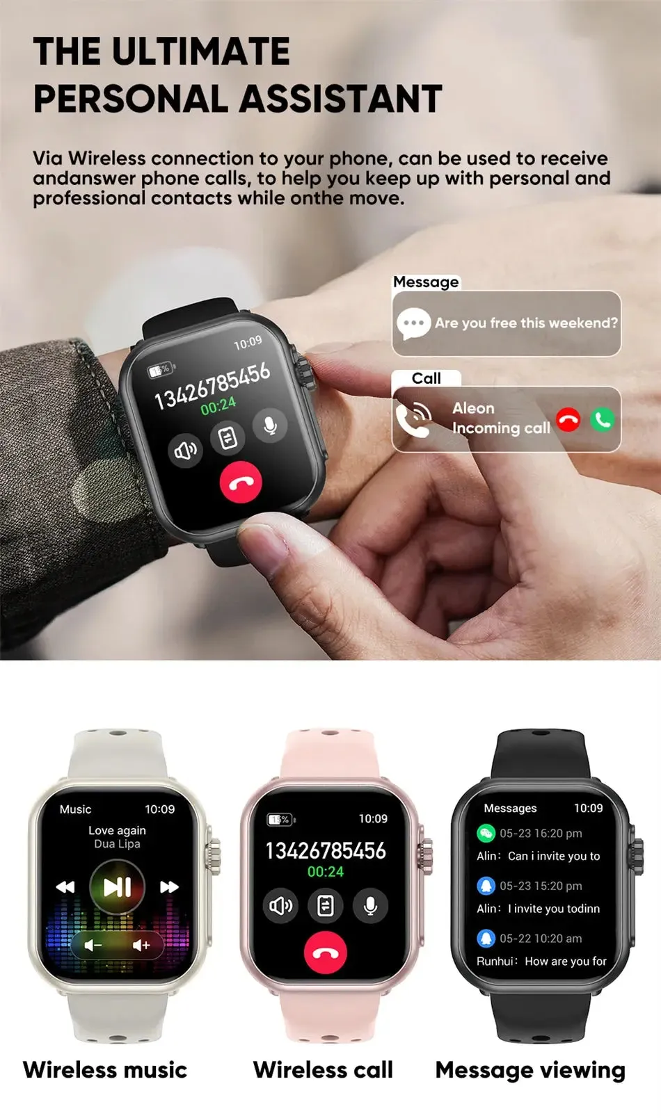Watch Ultra 2 SE Men Women 1000mAh AMOLED Heart Rate 100 Sport Bluetooth Call GPS Track Waterproof Smart Watch For IOS Android