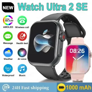 Watch Ultra 2 SE Men Women 1000mAh AMOLED Heart Rate 100 Sport Bluetooth Call GPS Track Waterproof Smart Watch For IOS Android