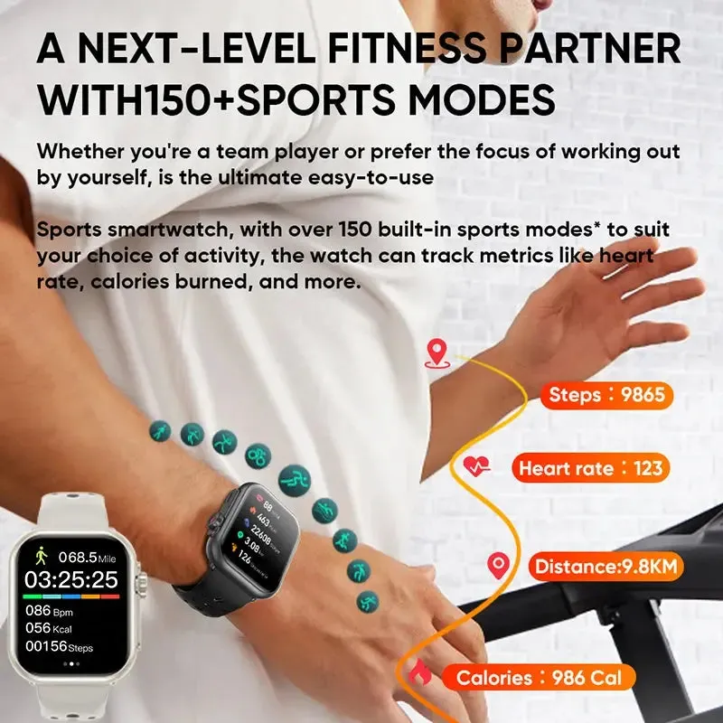 Watch Ultra 2 SE Men Women 1000mAh AMOLED Heart Rate 100 Sport Bluetooth Call GPS Track Waterproof Smart Watch For IOS Android