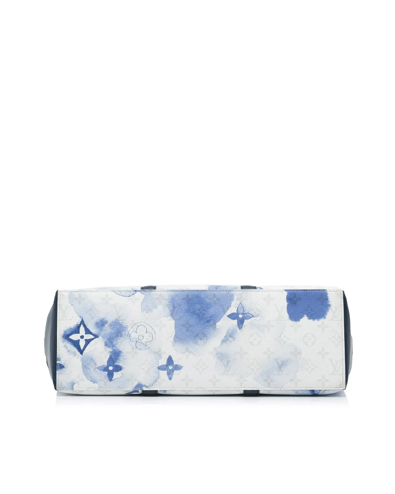 Watercolor Monogram Tote Bag Blue Style