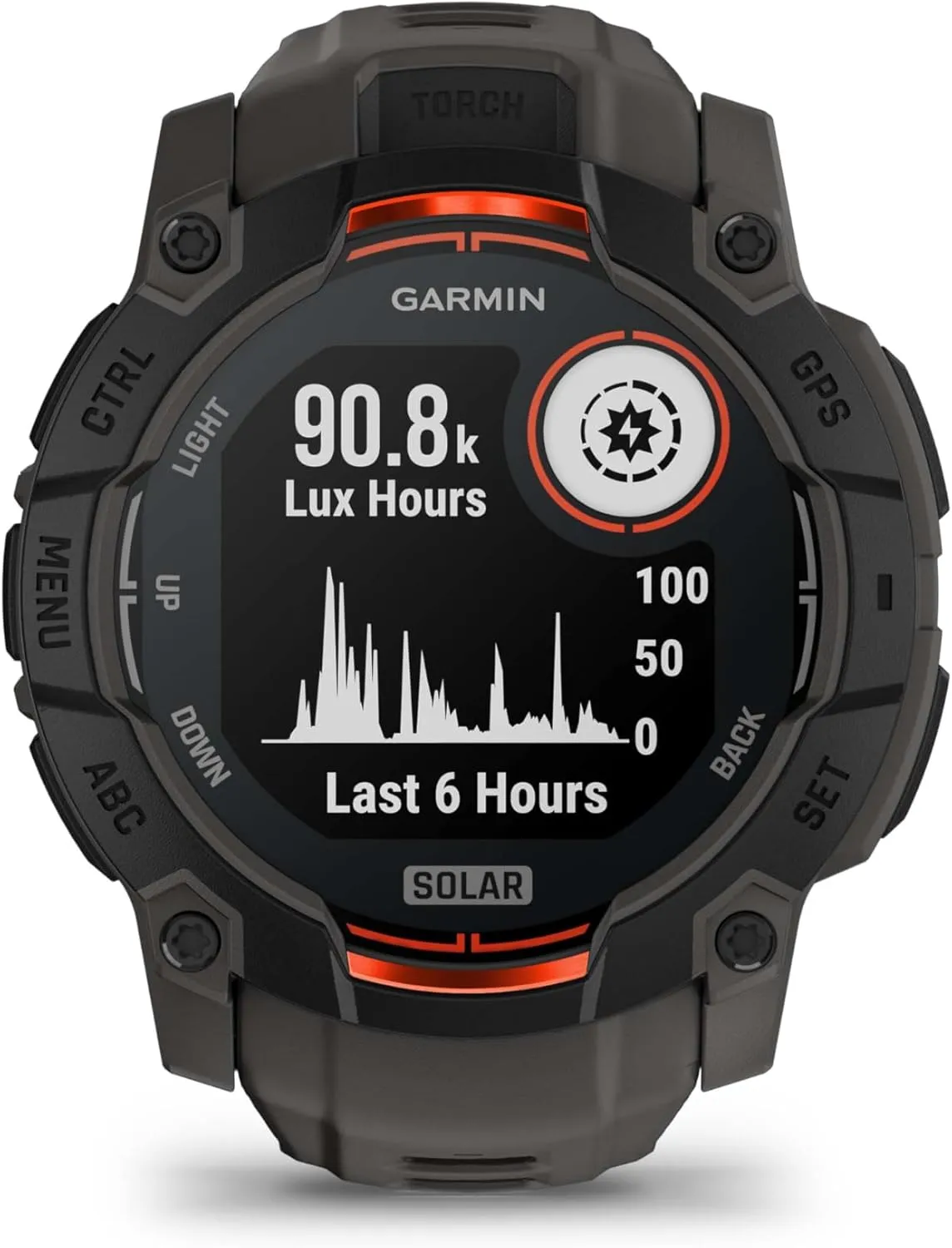 Wearable4U Garmin Instinct 3 Solar 50 mm, Rugged Outdoor GPS Smartwatch, Built-in Flashlight, Up to 40 Days of Battery Life, Black with Charcoal Band Bundle