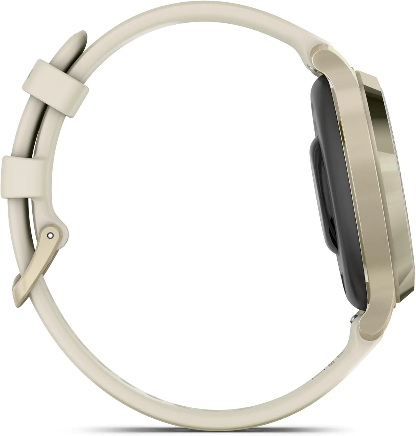 Wearable4U Garmin Lily 2 Active, Lunar Gold with Bone Silicone Band, Small and Stylish Smartwatch, Built-in GPS, Hidden Display, Patterned Lens, Up to 9 Days Battery Life Power Bank Bundle