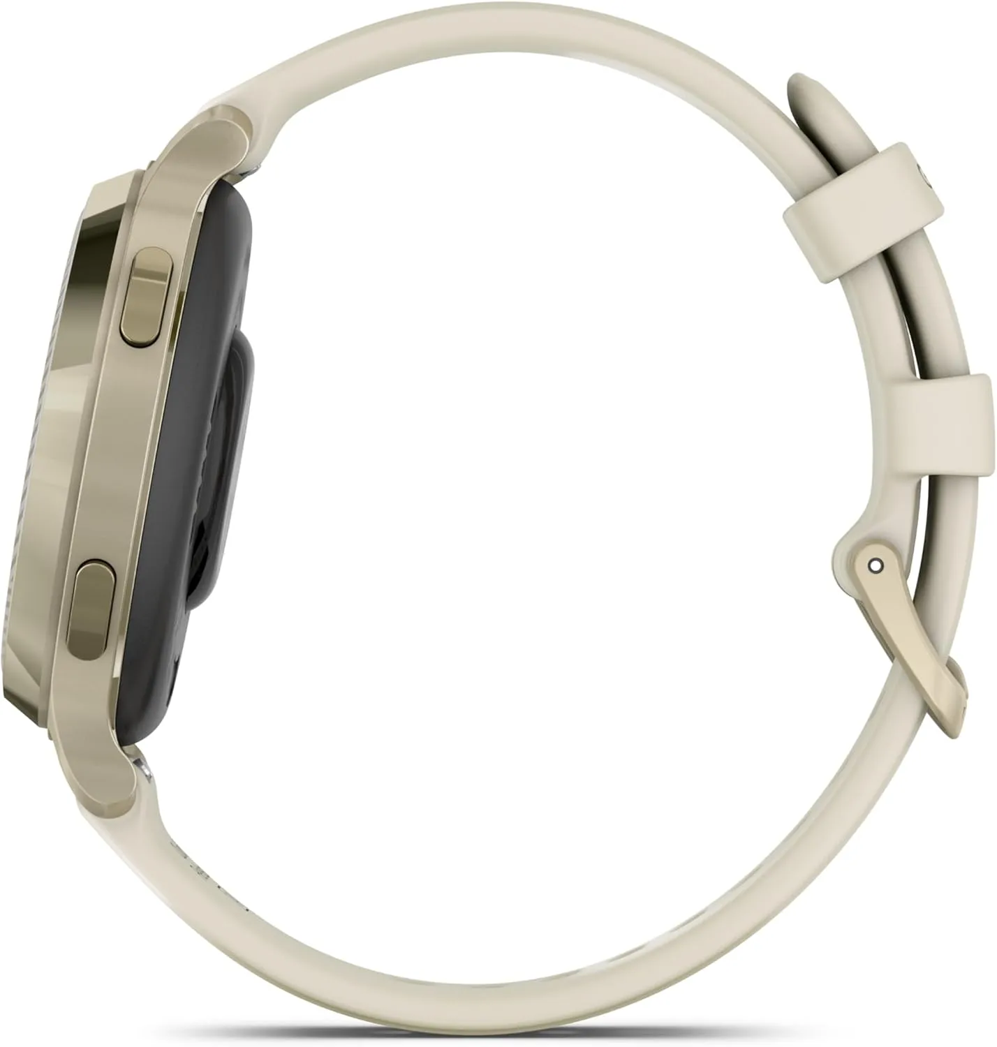 Wearable4U Garmin Lily 2 Active, Lunar Gold with Bone Silicone Band, Small and Stylish Smartwatch, Built-in GPS, Hidden Display, Patterned Lens, Up to 9 Days Battery Life Power Bank Bundle