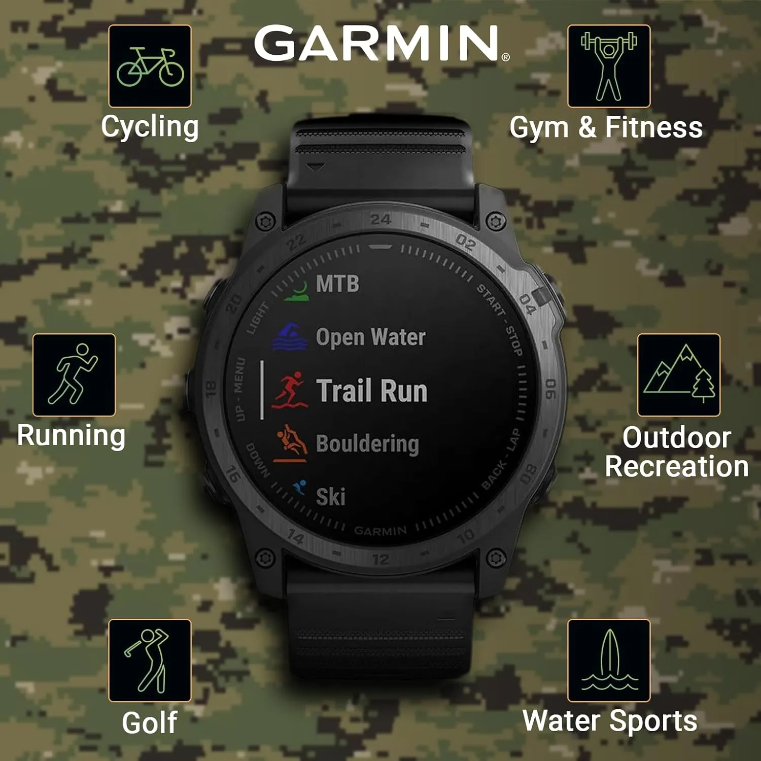 Wearable4U - Garmin tactix 7 GPS Tactical Smartwatch with Bundle (tactix 7 Standard, Black Earbuds)
