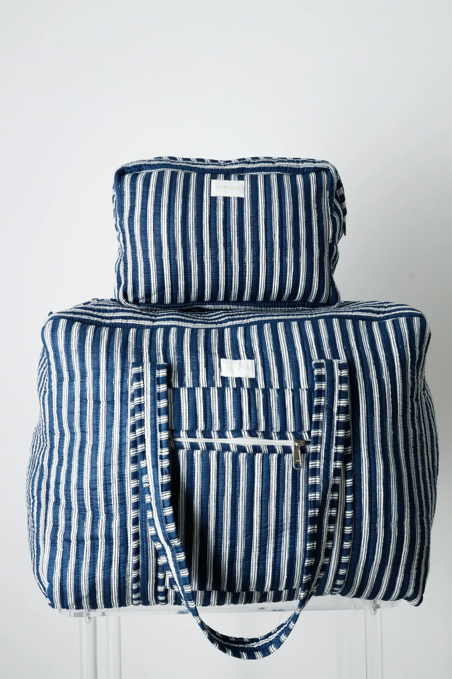 Weekender Bag in Navy Stripe