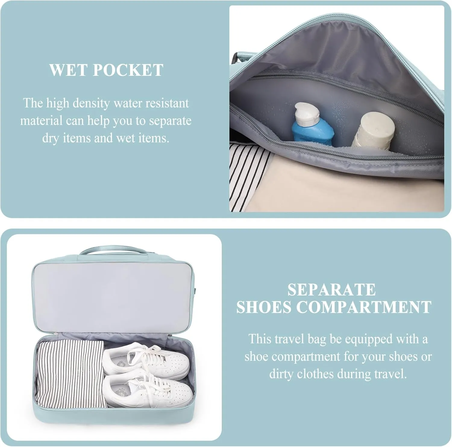 Weekender Bags for Women,Overnight Travel Duffel Bag,Personal Item Travel Bag with Shoes Compartment,Gym Bag,3pcs set