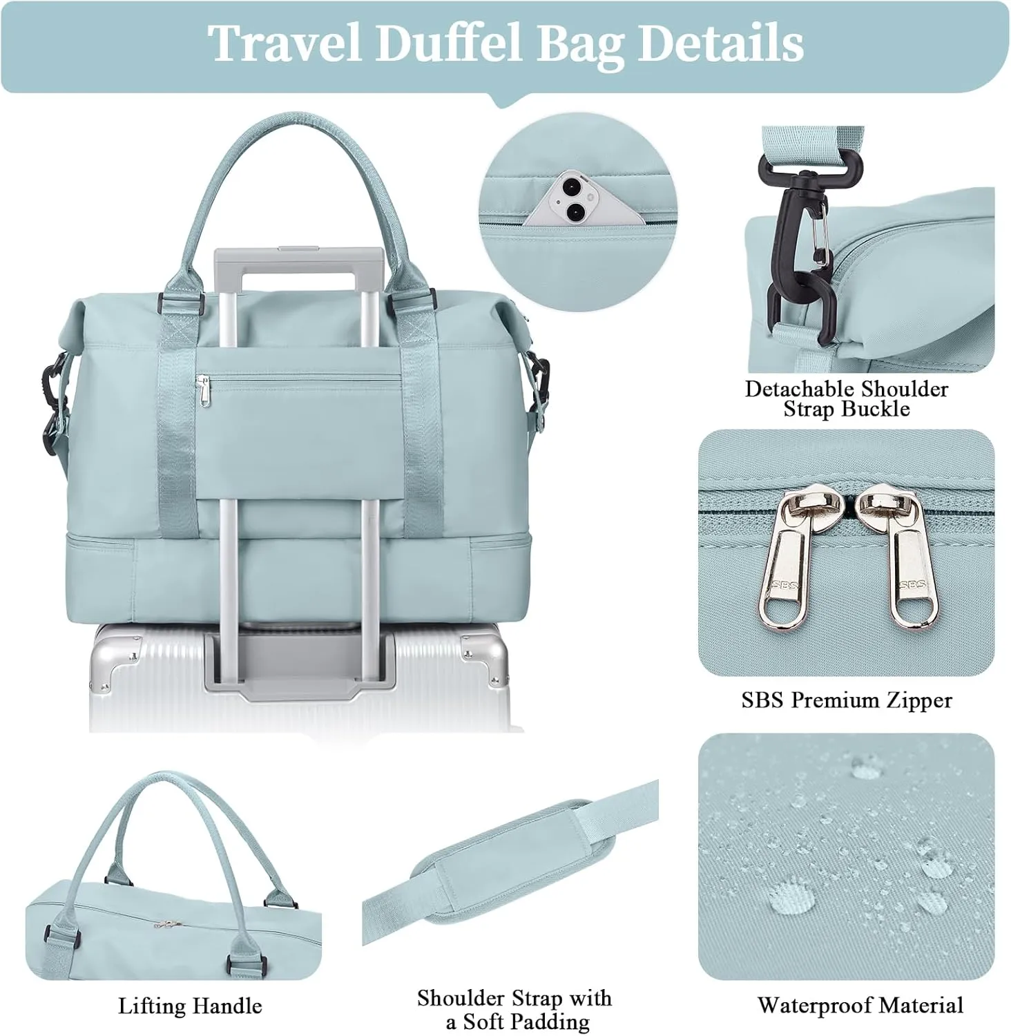 Weekender Bags for Women,Overnight Travel Duffel Bag,Personal Item Travel Bag with Shoes Compartment,Gym Bag,3pcs set