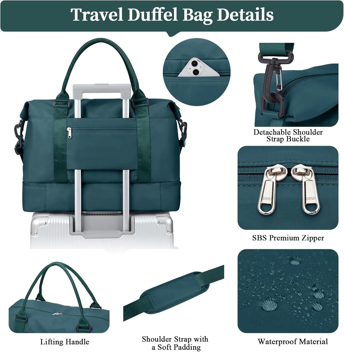 Weekender Bags for Women,Personal Item Travel Bag with Shoes Compartment,Overnight Travel Duffel Bag with Toiletry Bag