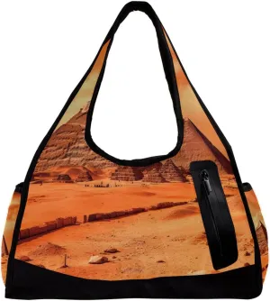 Weekender Travel Bag,Small Gym Bag,Ancient Egyptian Pyramid,Gym Duffle Bag